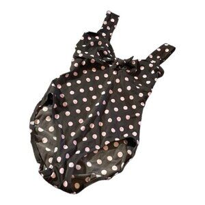 Beach House Brown Pink Polka Dots Swimsuit Size 10 GUC #4575